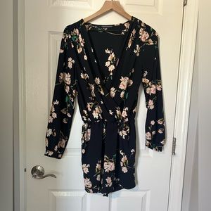 Foreign Exchange Navy Blue Floral Romper